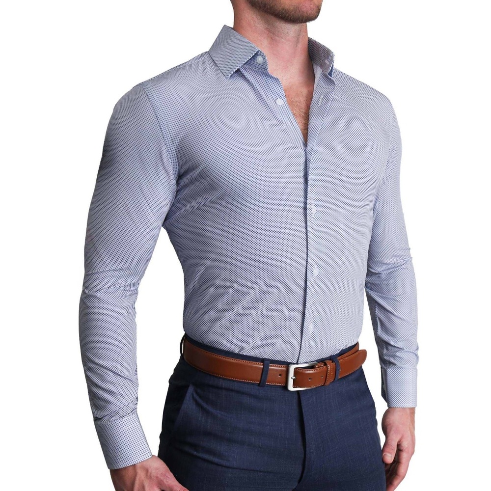 State & Liberty "The Charles" Navy Diamond Dress Shirt - XXL